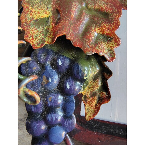 Metal Grape Vine Picture Frame 4" X 6" Leaves Grapes Italian Style Wine Winery - Picture 4 of 7